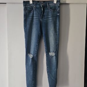 Express Women's Skinny Jeans with Knee Distressing